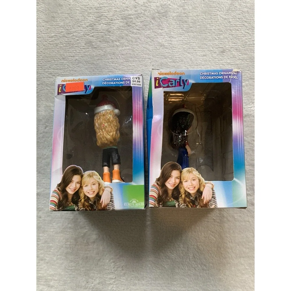 Nickelodeon ICarly Sparkly Santa Hat I Carly Sam Christmas Ornaments